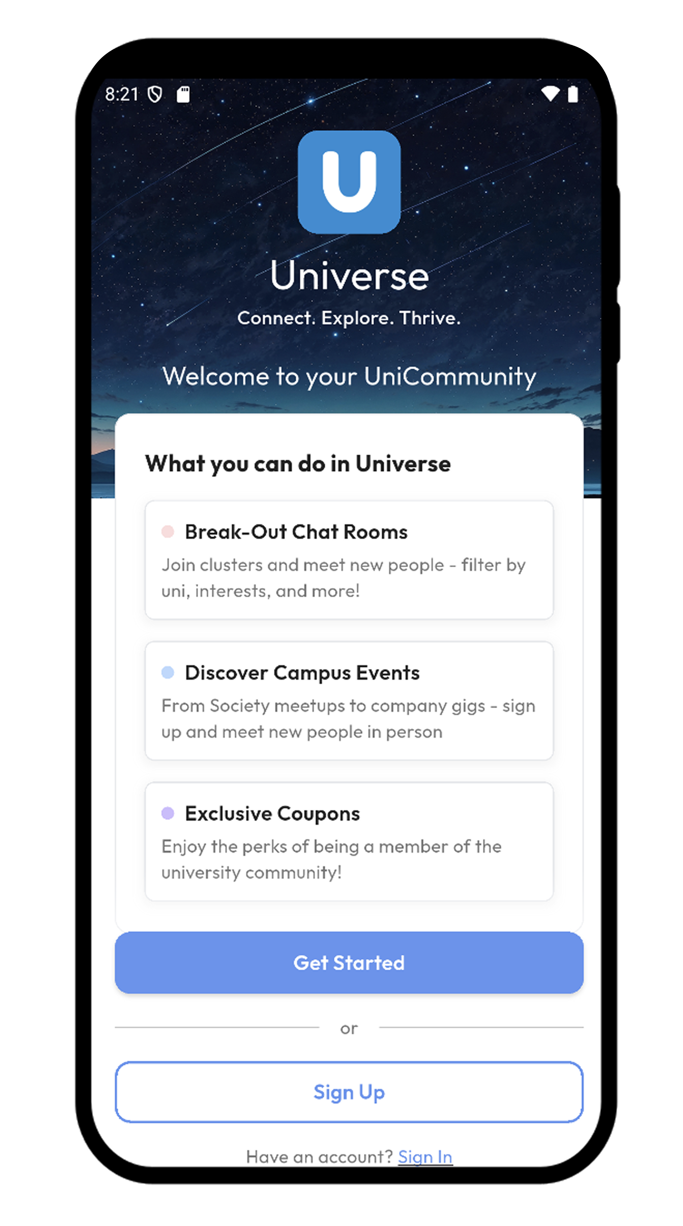 Universe App Screenshot