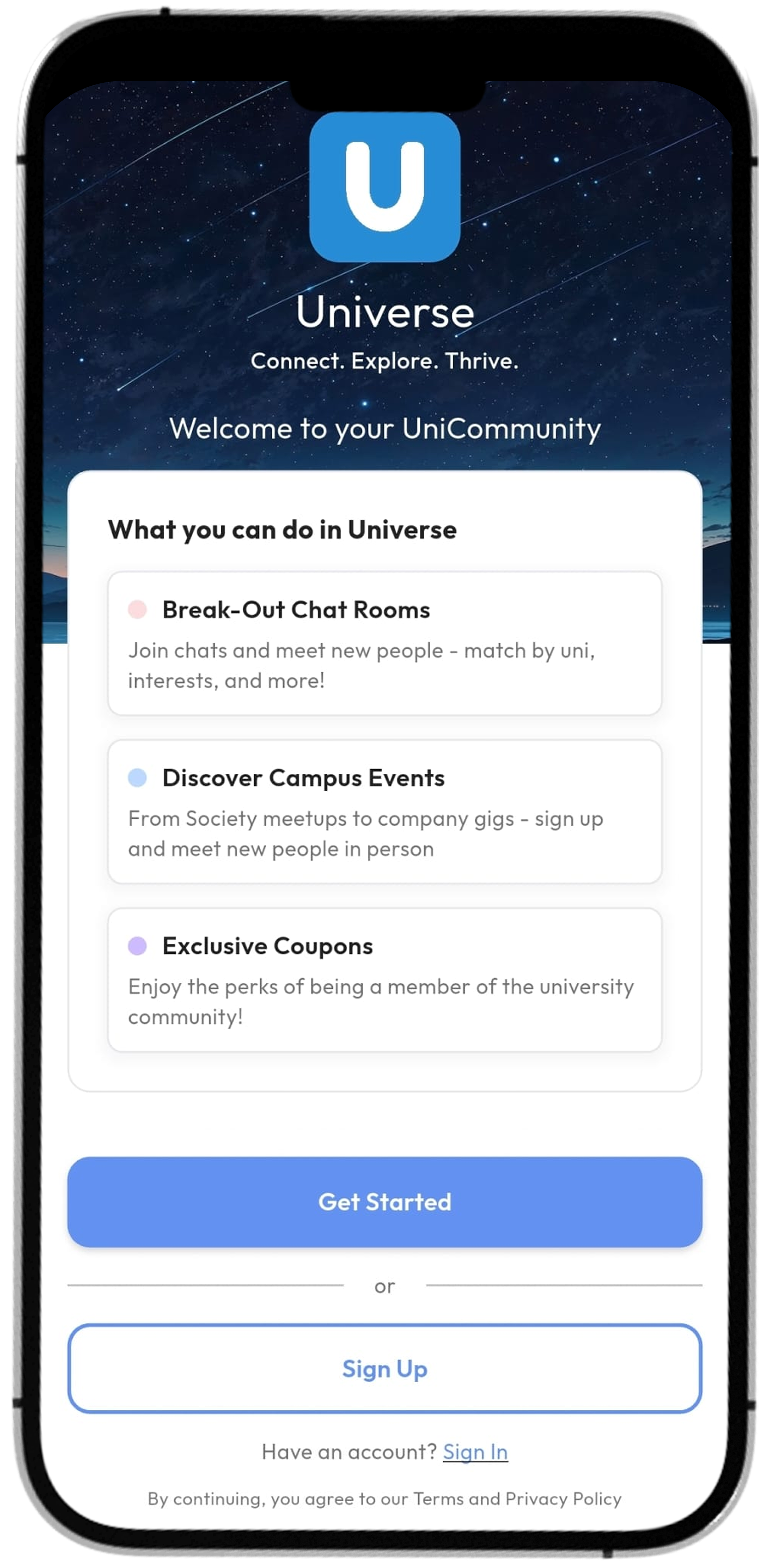 Universe App Screenshot 1